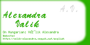 alexandra valik business card